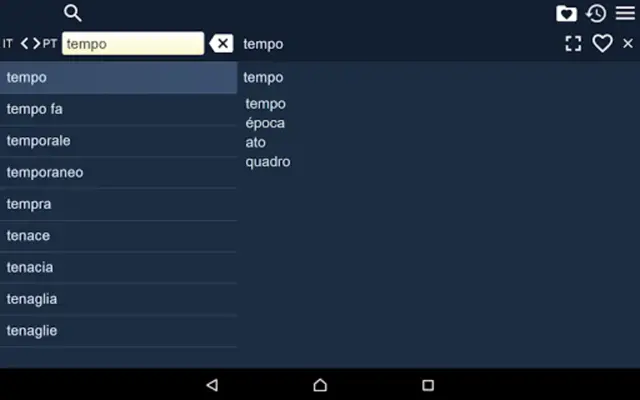 Italian Portuguese Dict Free android App screenshot 3